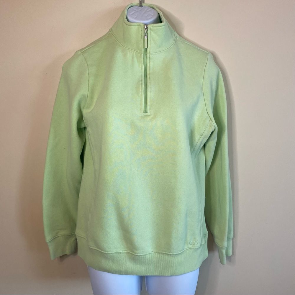 Izod Women's Teal Pullover Jacket 1/2 Zip Mock Turtle Neck Size Medium